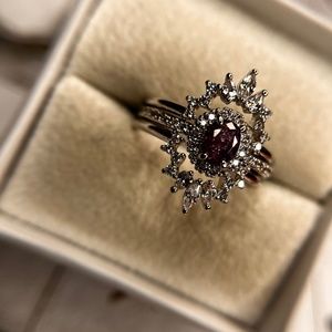 Bomb Party "Don't You Love Me" Lab Created Amethyst Ice Crystal + Rhodium Platin